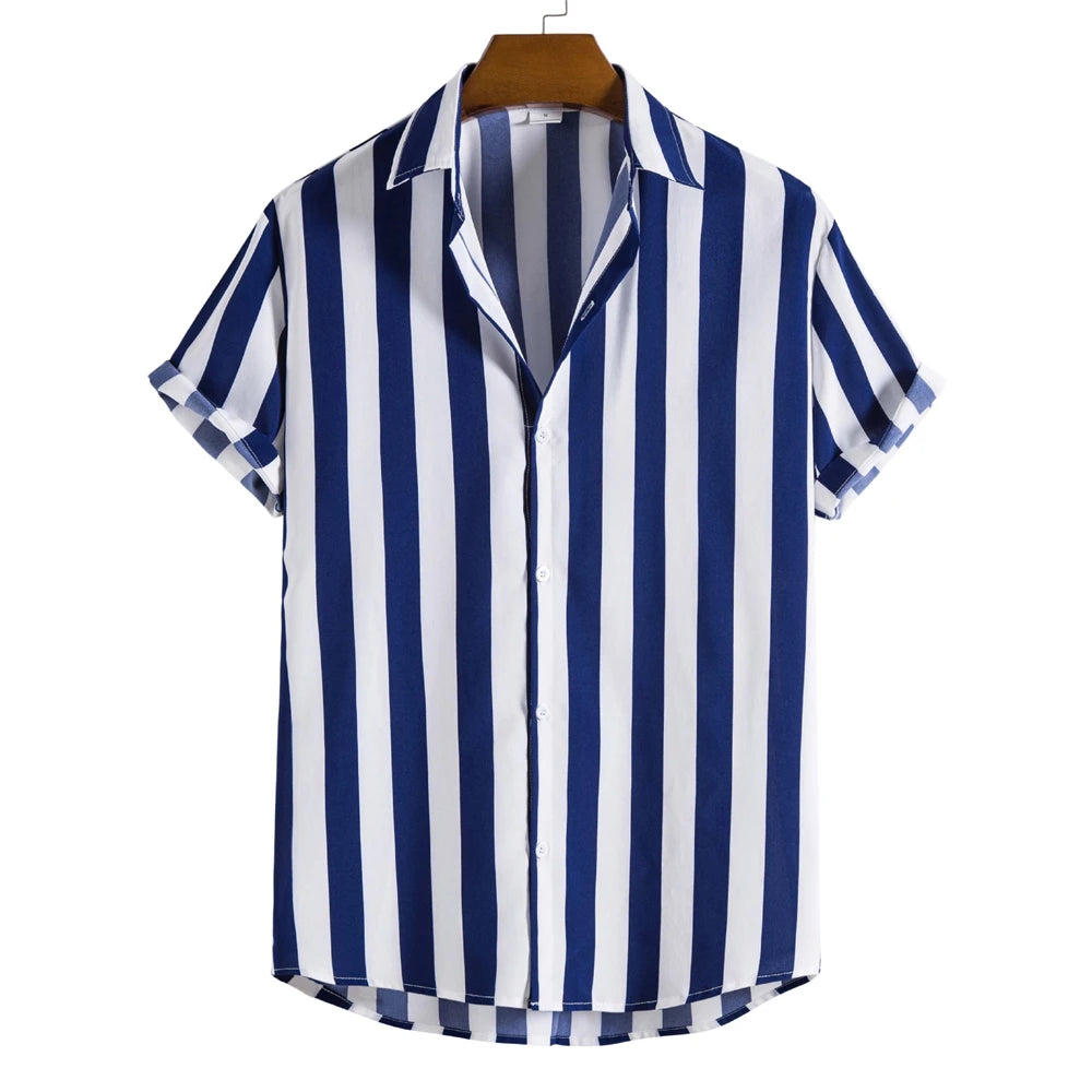 Chemise d'été rayée à manches courtes