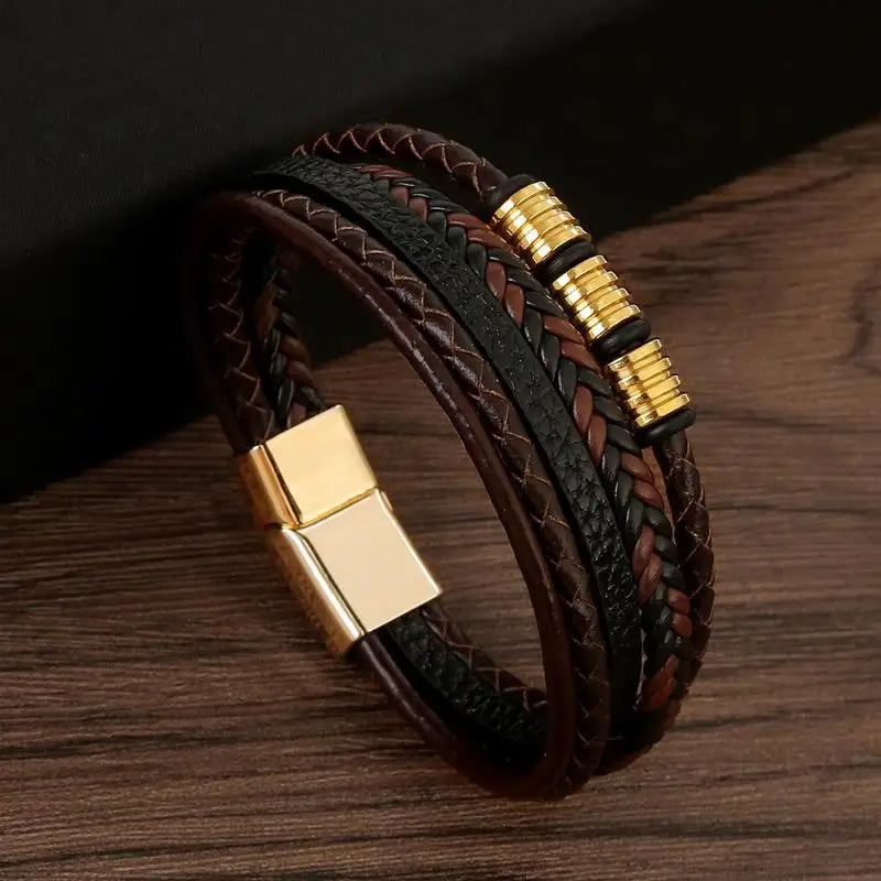 Bracelet classique en cuir pour hommes