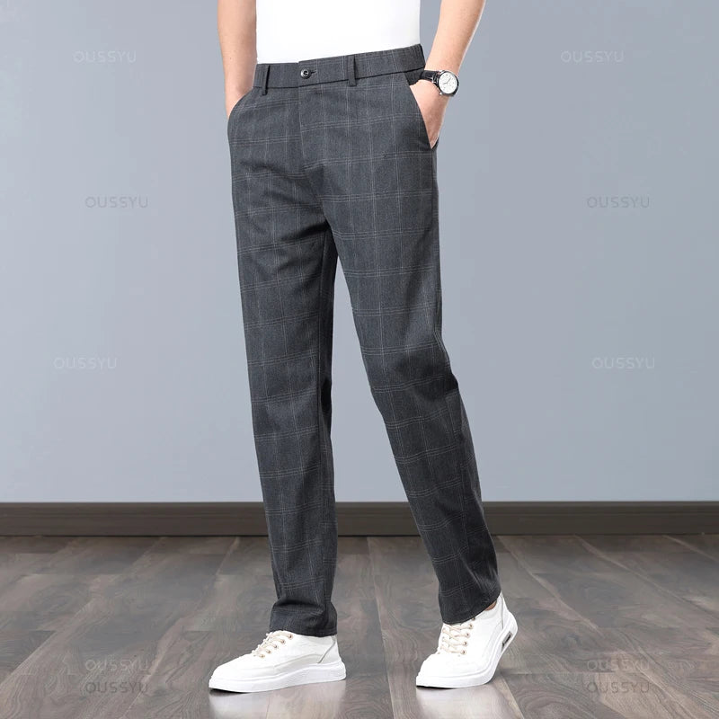 Pantalon stretch à carreaux