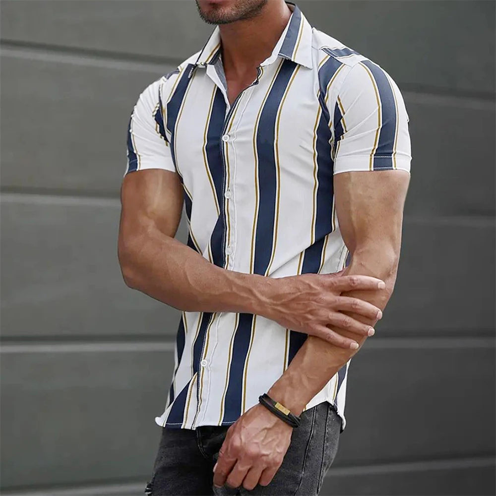 Chemise d'été rayée à manches courtes