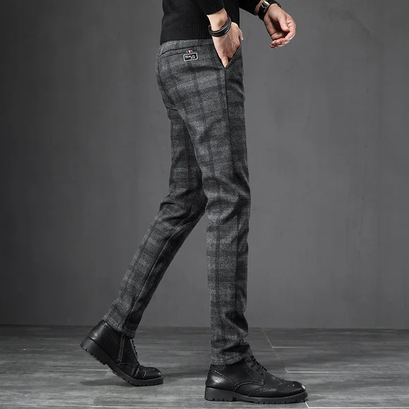 Pantalon décontracté à carreaux