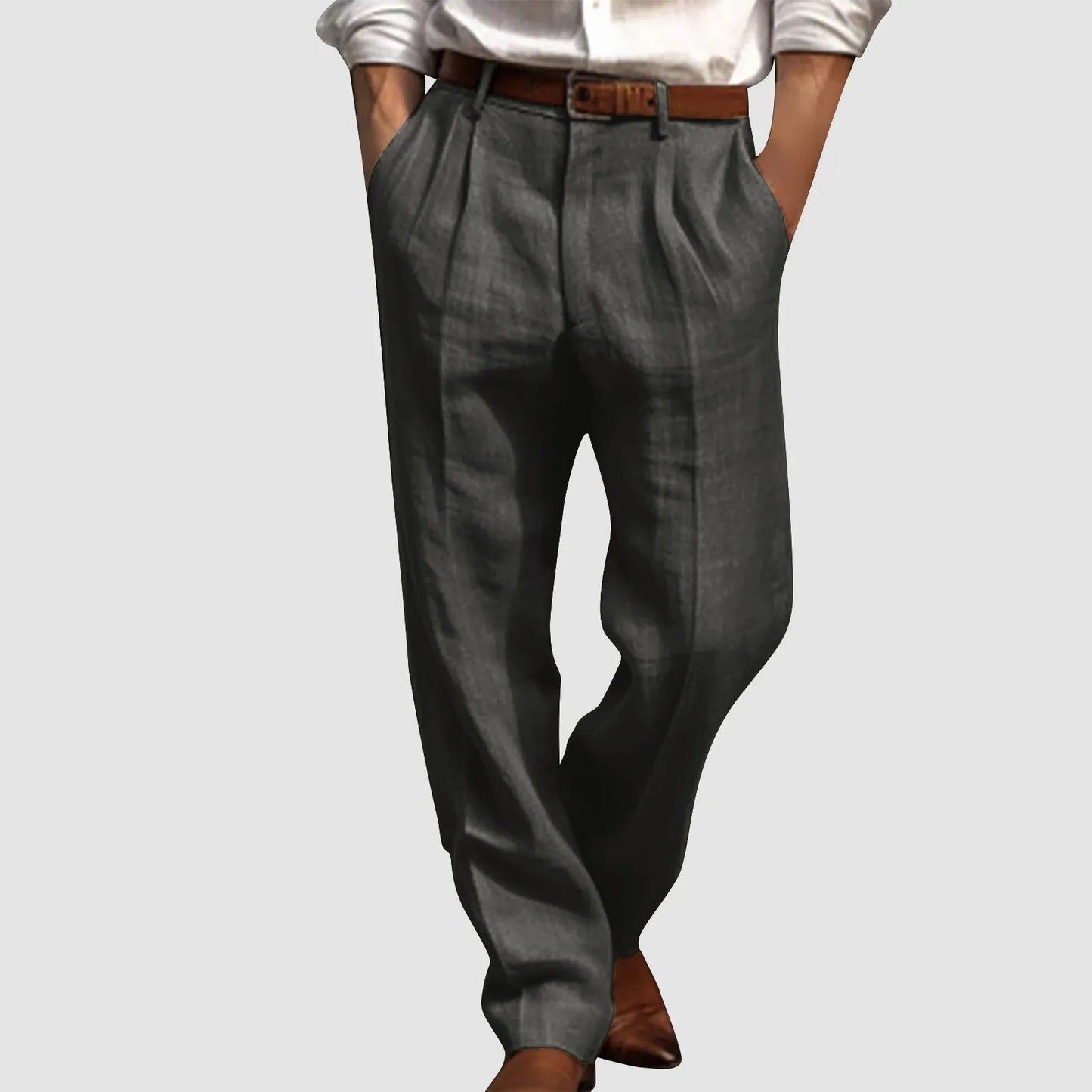 Pantalon en coton et lin