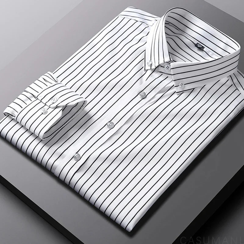 Chemise décontractée à rayures pour hommes