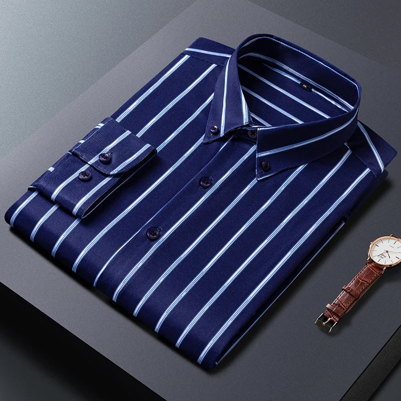 Chemise élégante à rayures pour hommes