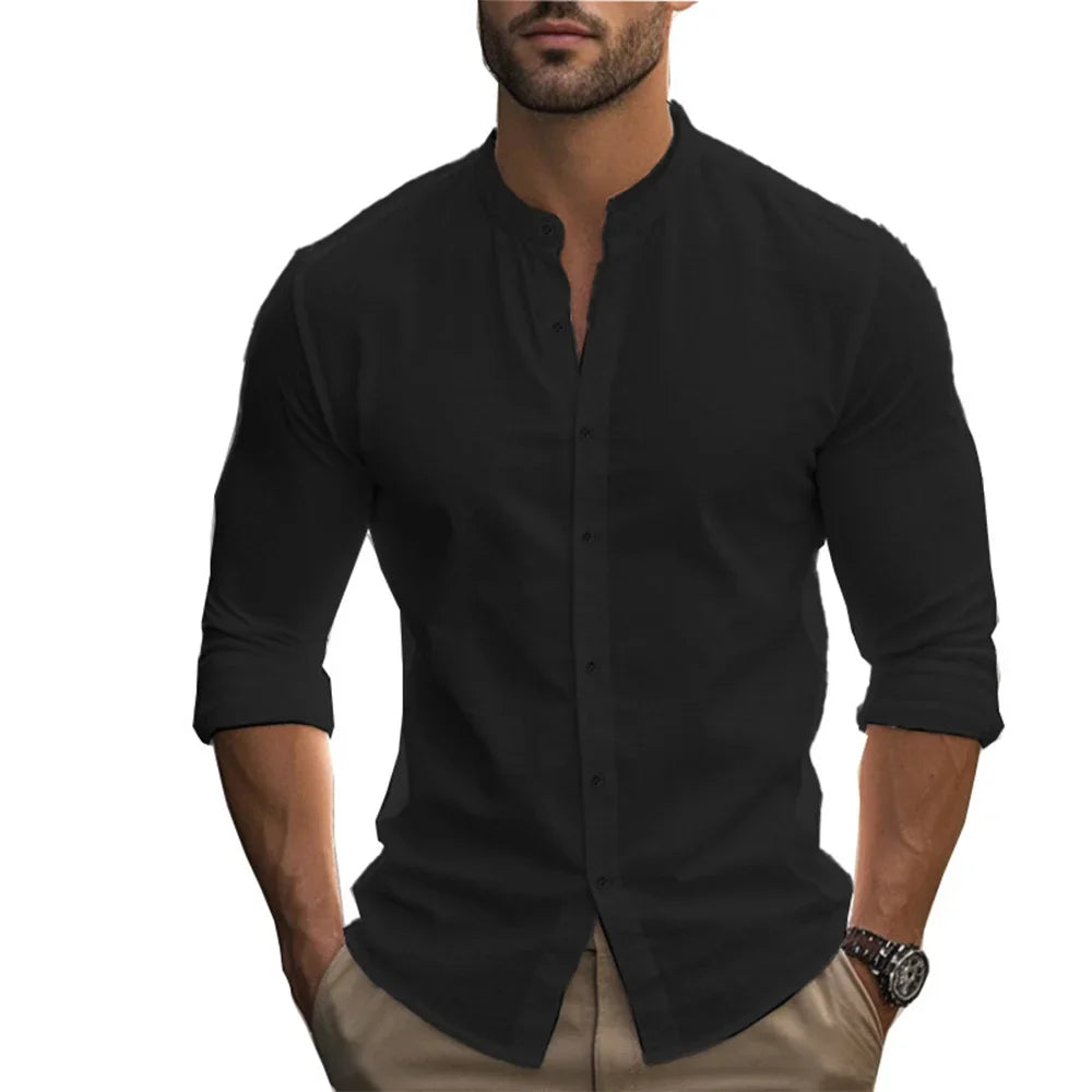 Chemise d'été décontractée en coton et lin