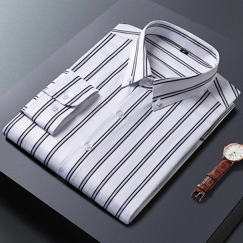 Chemise élégante à rayures pour hommes