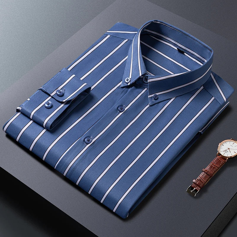 Chemise élégante à rayures pour hommes