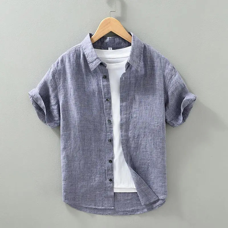 Chemise en lin à manches courtes