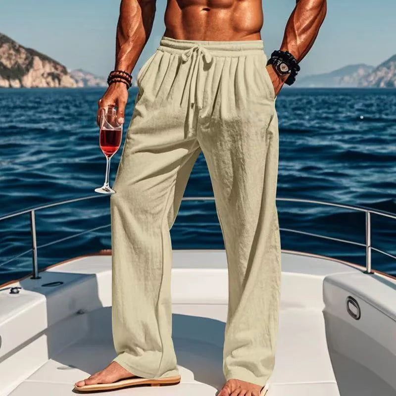 Pantalon en lin Hawaï
