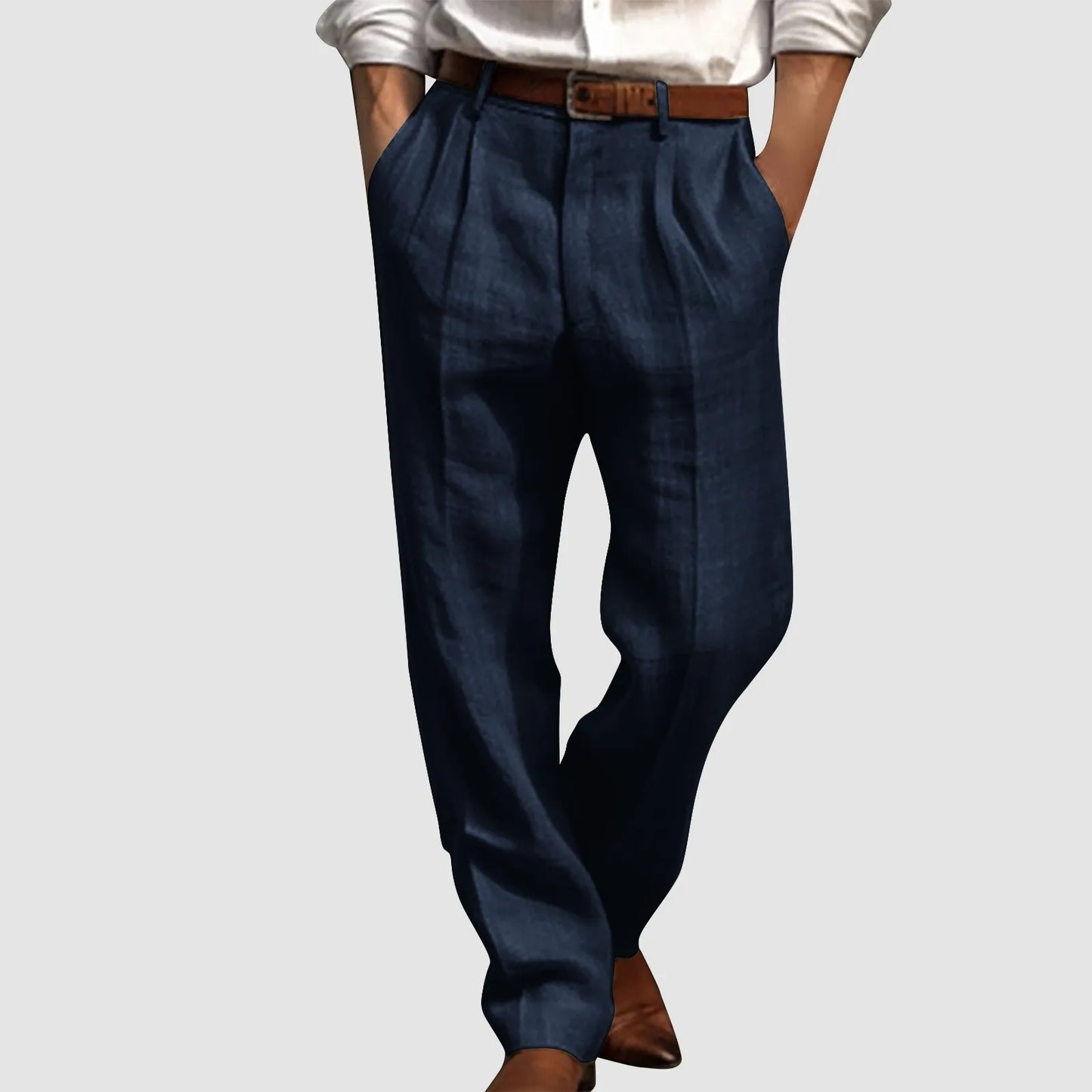 Pantalon en coton et lin