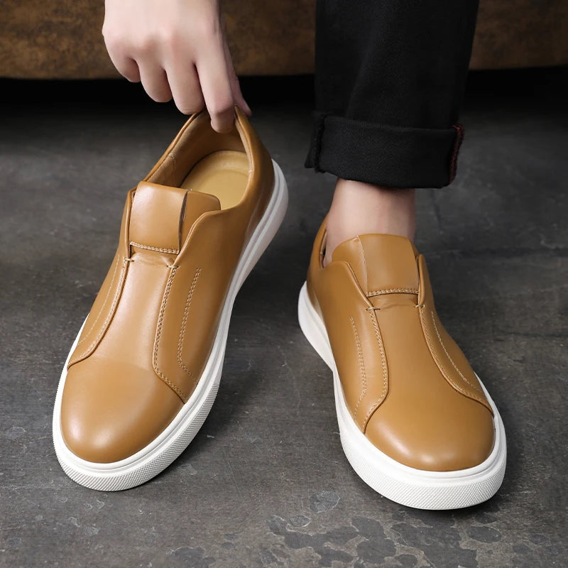 Chaussures décontractées en cuir à enfiler