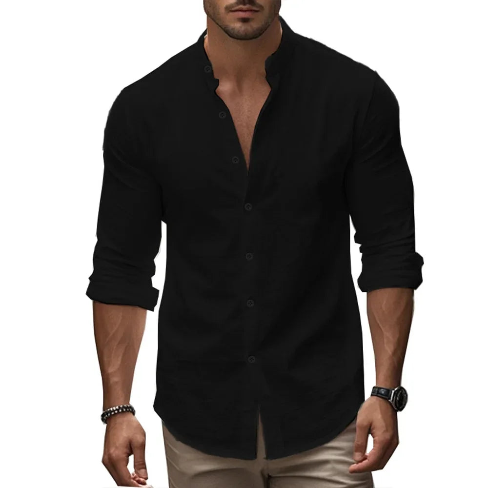 Chemise d'été décontractée en coton et lin