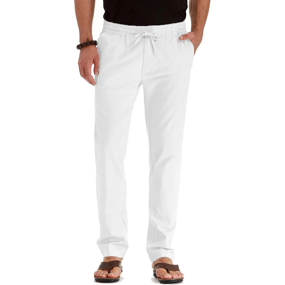 Pantalon en coton et lin