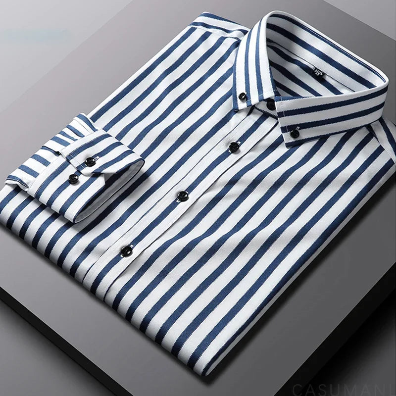 Chemise décontractée à rayures pour hommes