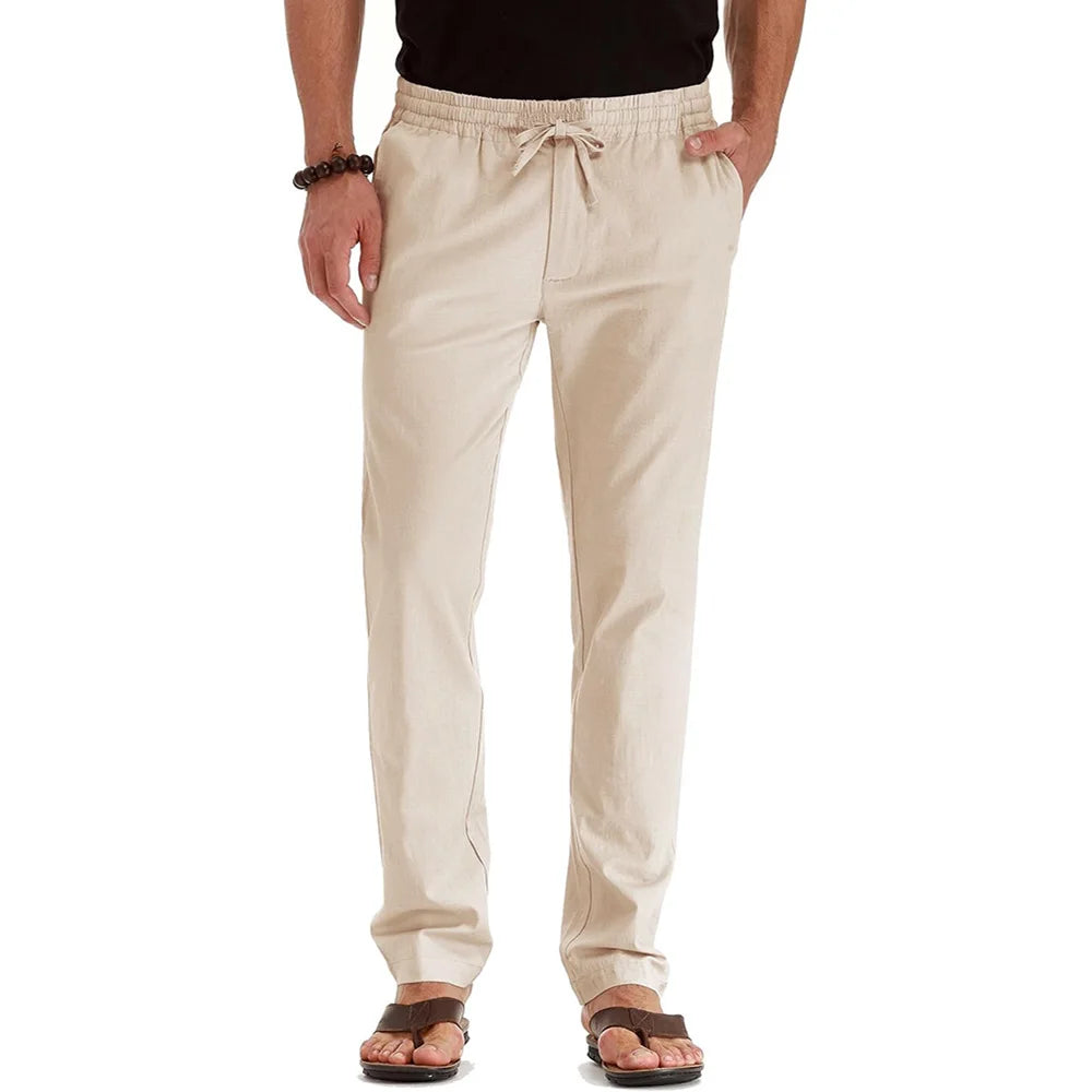 Pantalon en coton et lin