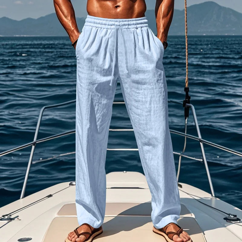 Pantalon en lin Hawaï