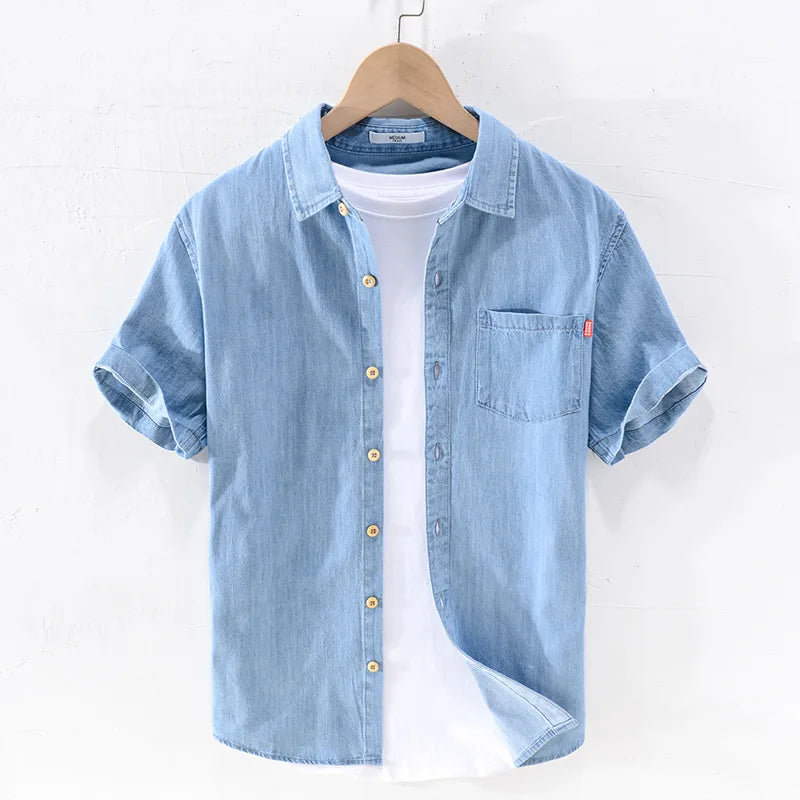 Chemise en jean à manches courtes
