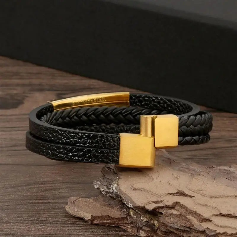 Bracelet classique en cuir pour hommes