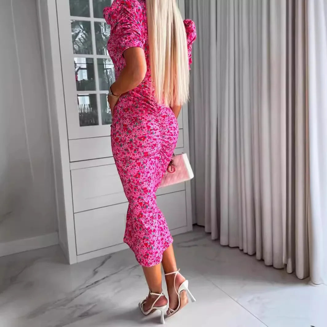 Élégante robe longue à décolleté en V