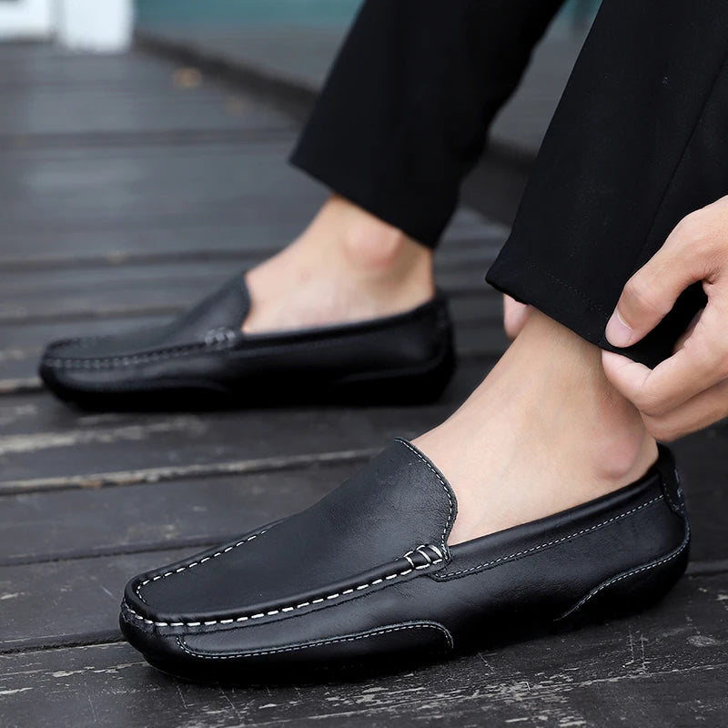Mocassins en cuir vintage