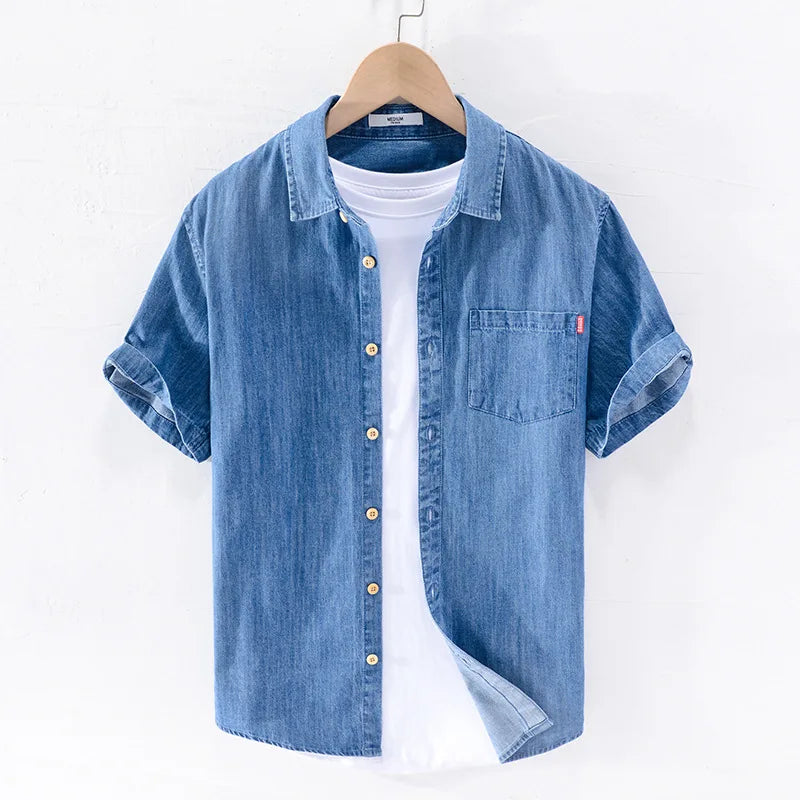 Chemise en jean à manches courtes