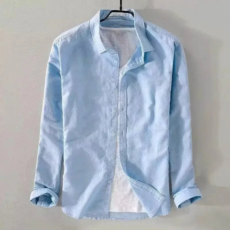 Chemise décontractée en coton et lin