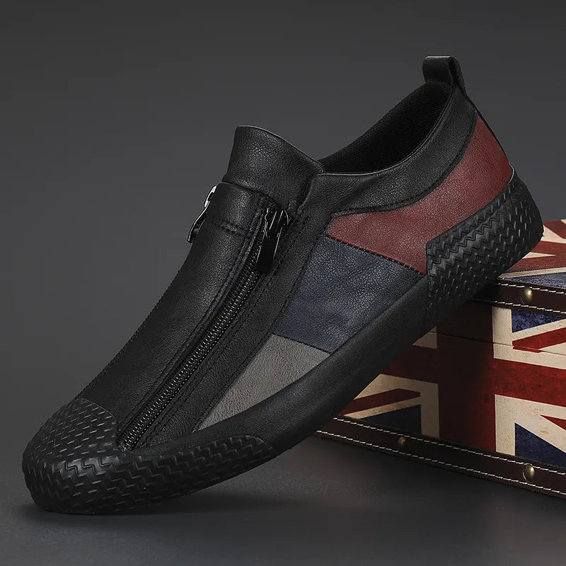 Chaussures en cuir avec fermeture éclair