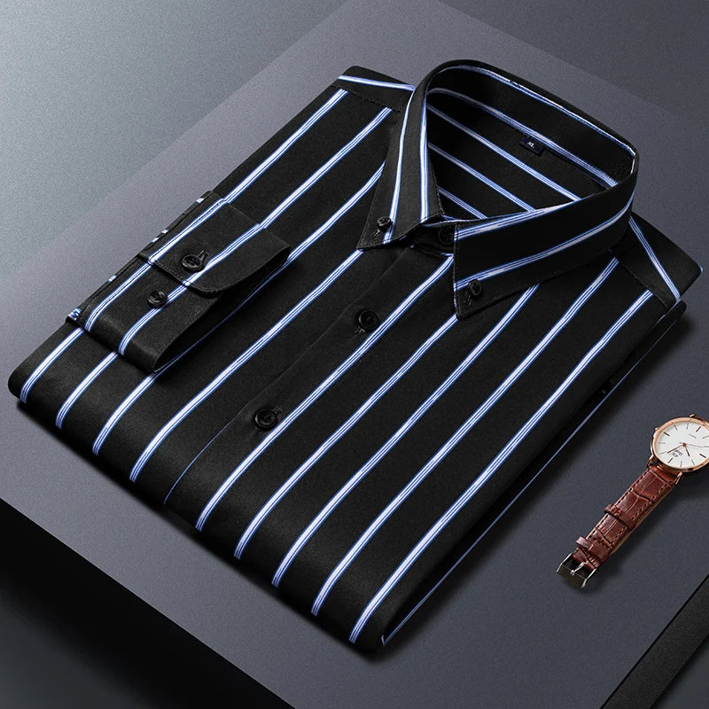 Chemise élégante à rayures pour hommes