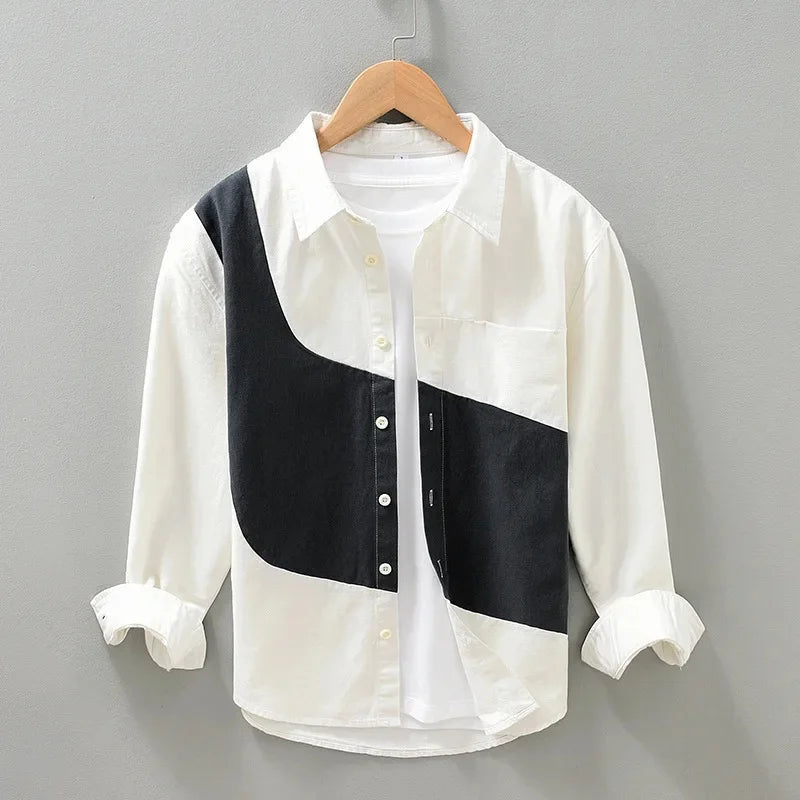 Chemise en coton bicolore