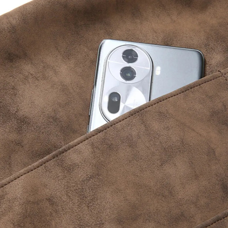 Veste de baseball en daim