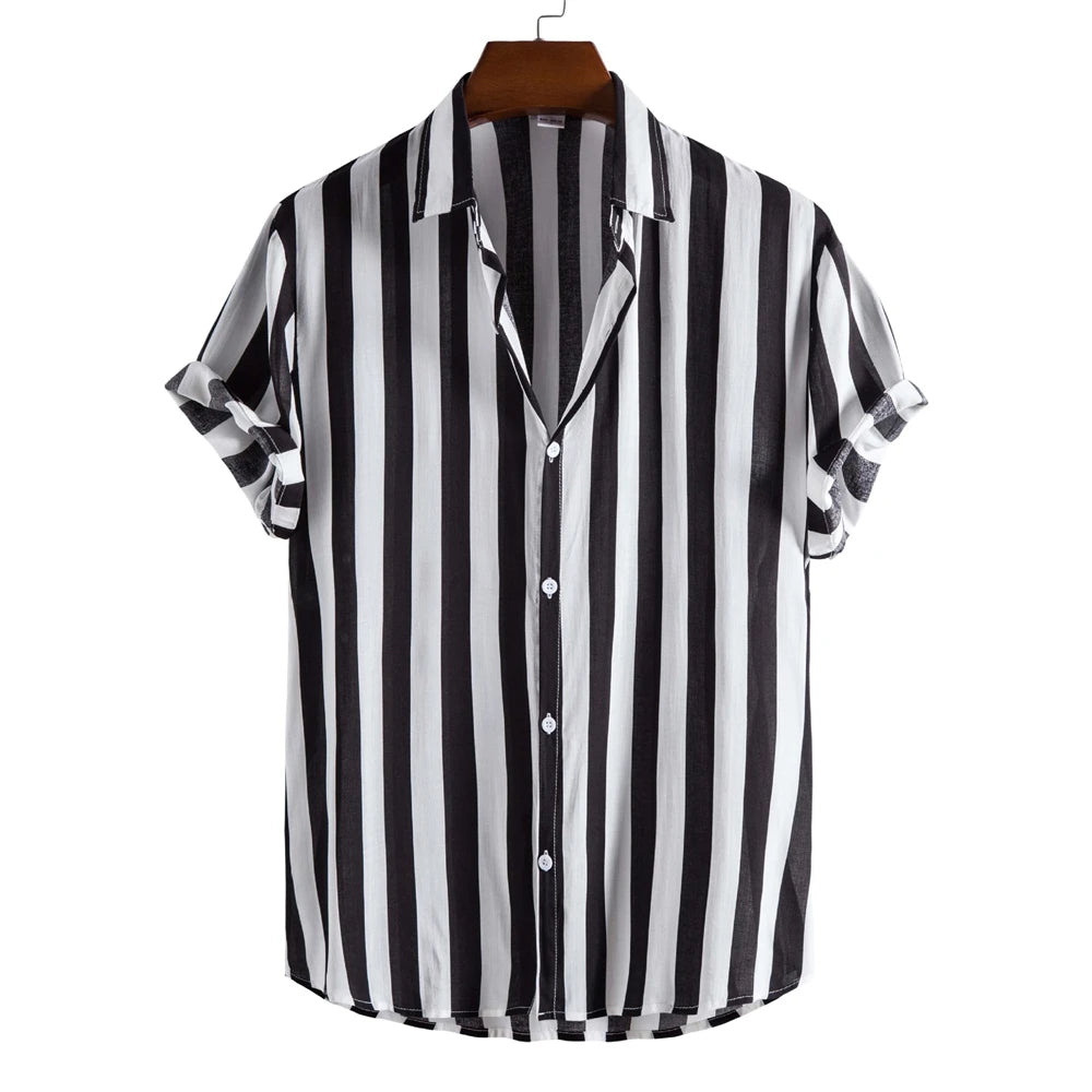 Chemise d'été rayée à manches courtes