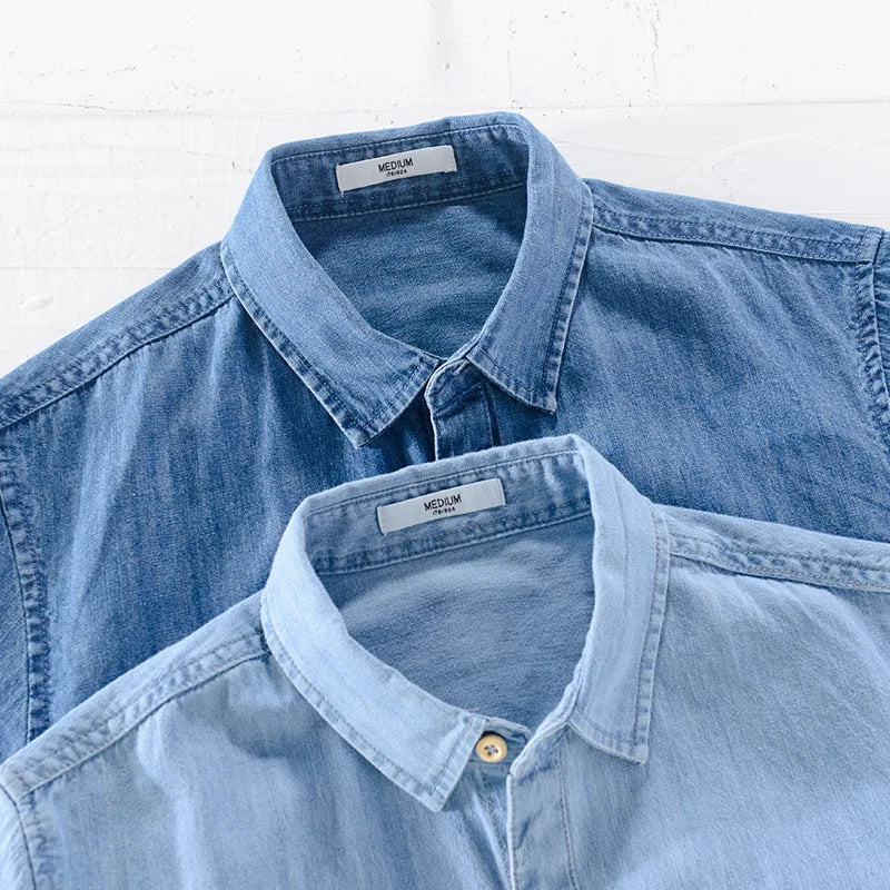 Chemise en jean à manches courtes