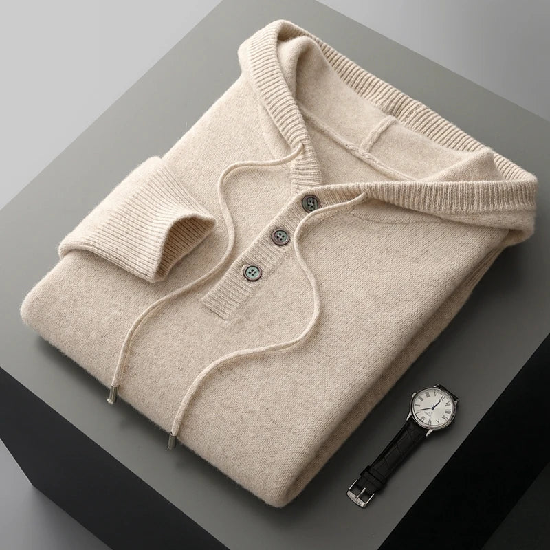 Elegant Merino Wool Hoodie