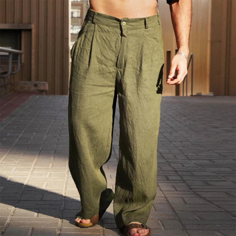 Pantalon de lin décontracté