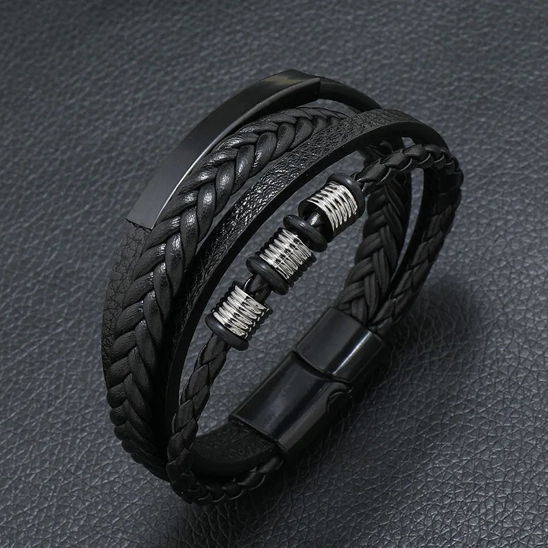 Symbole musical Bracelet en cuir pour homme