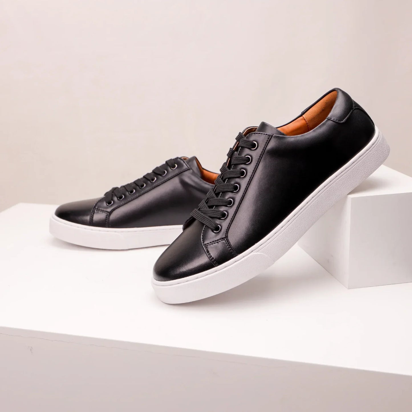 Baskets en cuir véritable