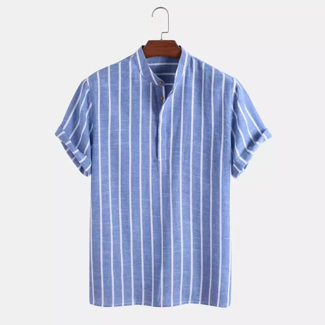 Elégante chemise rayée à manches courtes