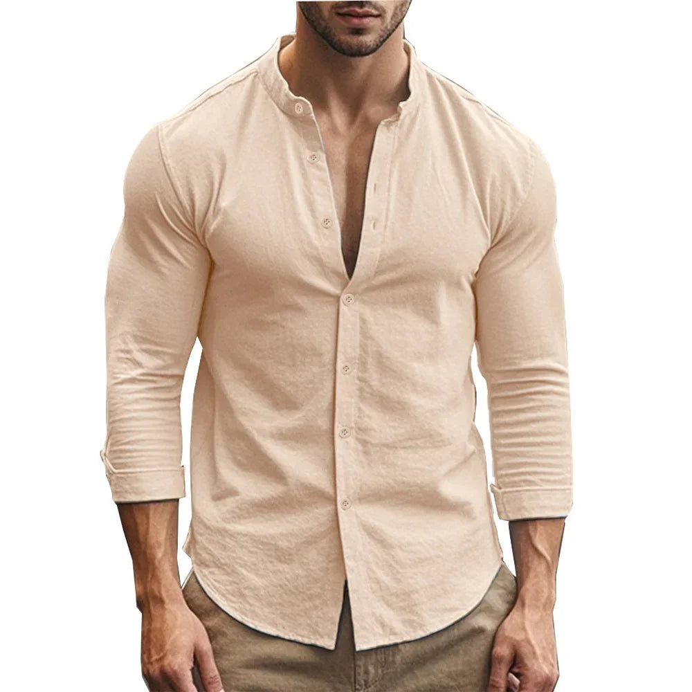 Chemise d'été décontractée en coton et lin
