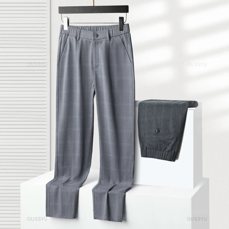Pantalon stretch à carreaux