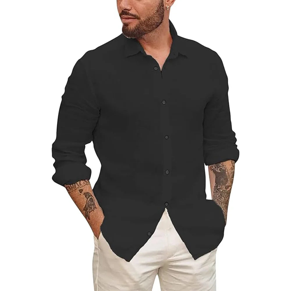 Chemise hawaïenne en coton et lin