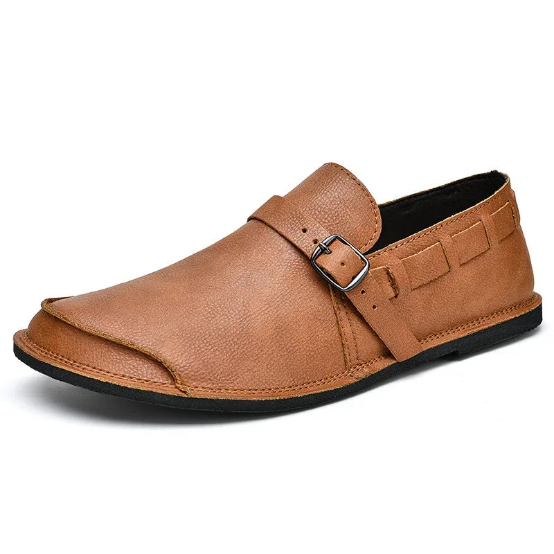 Mocassins en cuir à boucles