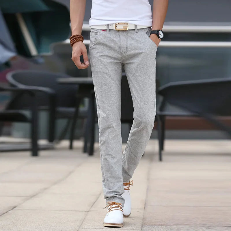 Pantalon slim en lin