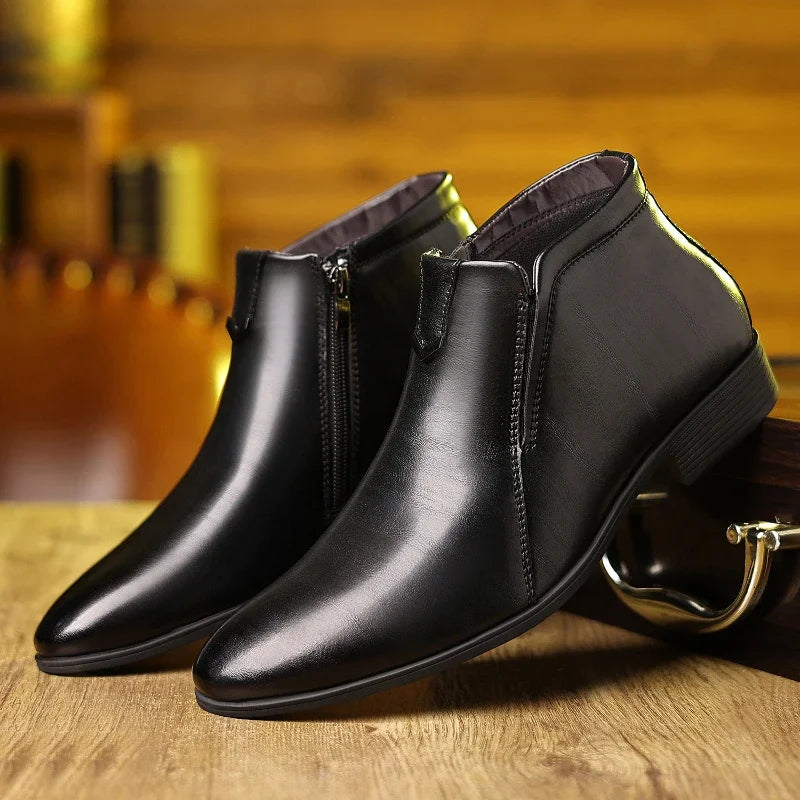 Beckett - Bottes en cuir avec fermeture éclair