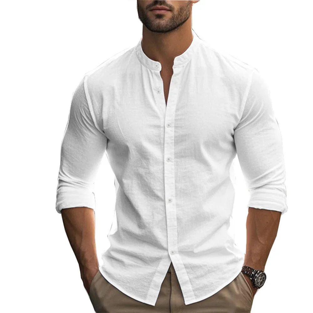 Chemise d'été décontractée en coton et lin