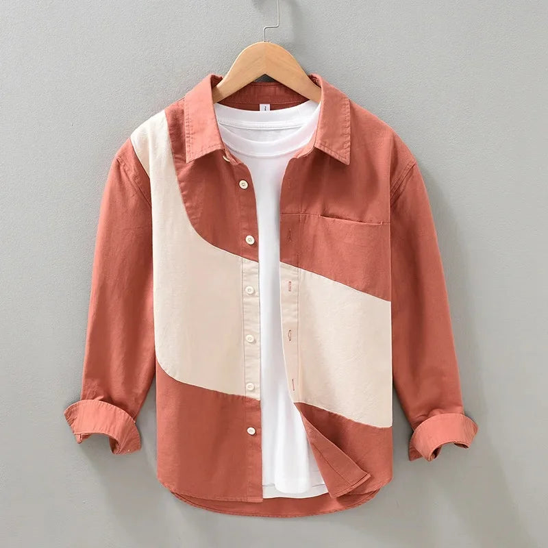 Chemise en coton bicolore