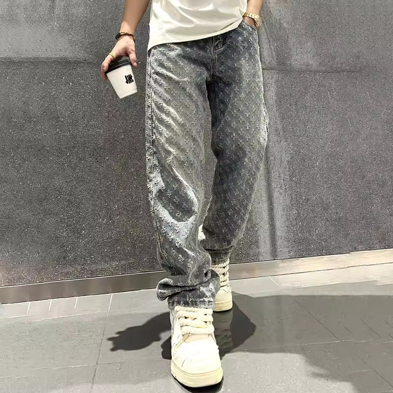 Jeans en denim Jacquard