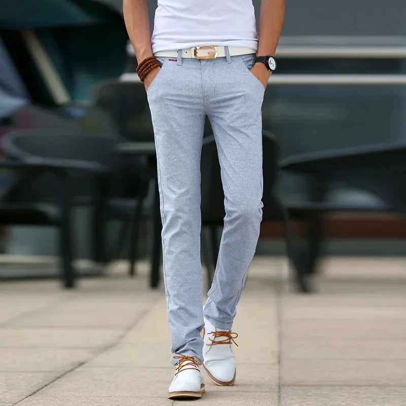 Pantalon slim en lin