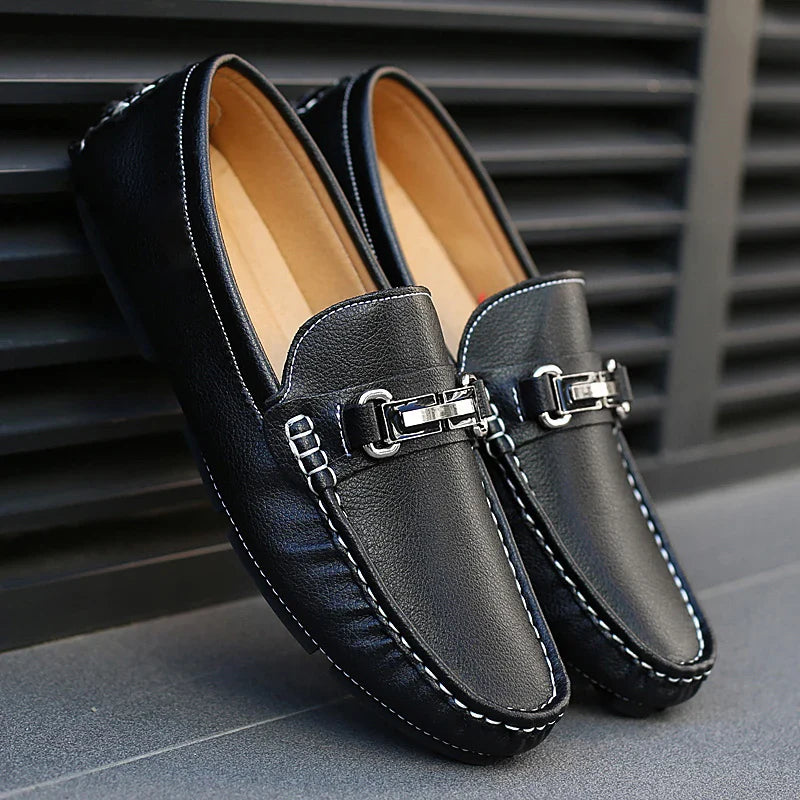 Mocassins en cuir véritable