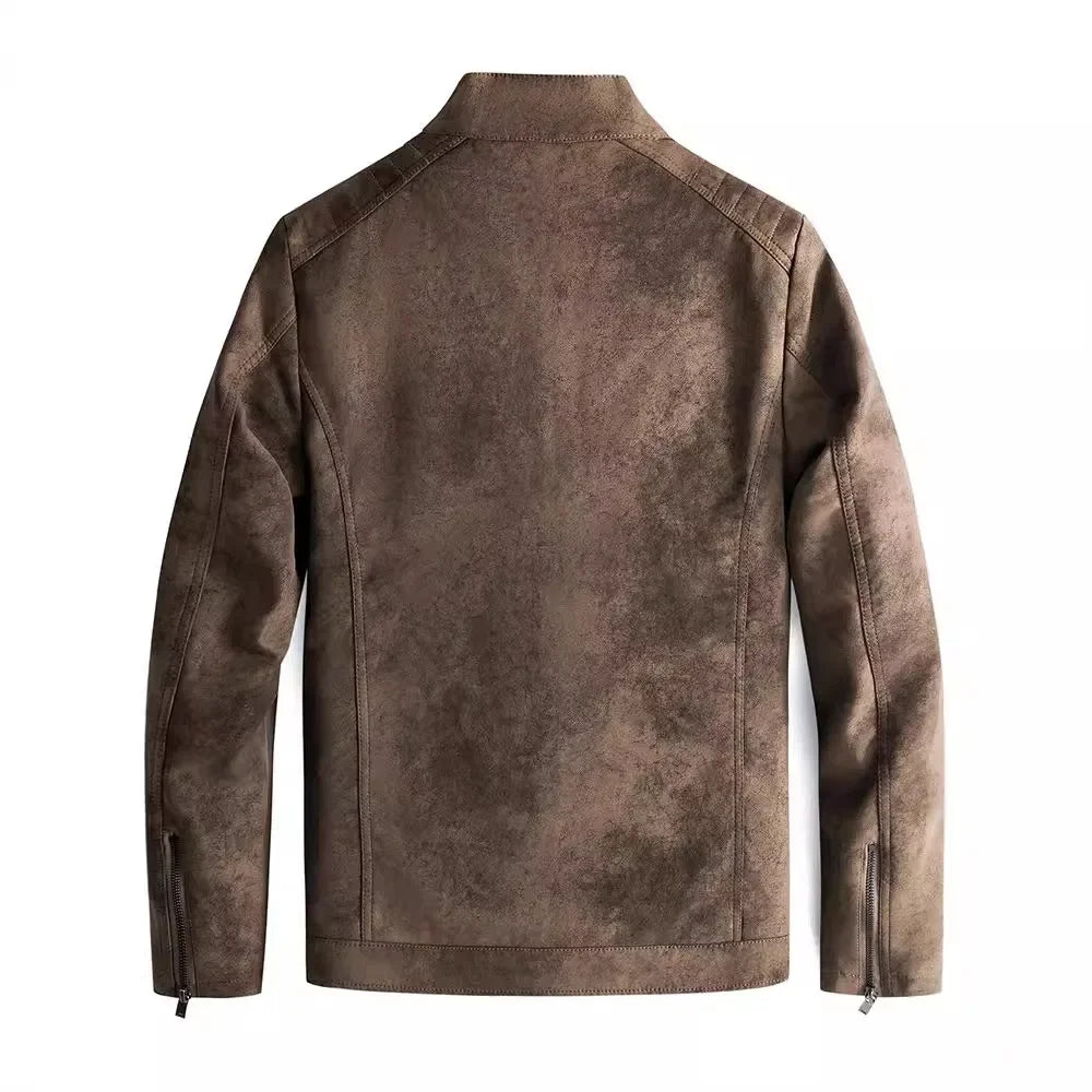 Veste en cuir élégante doublée de polaire