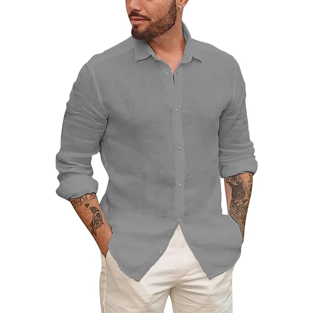 Chemise hawaïenne en coton et lin